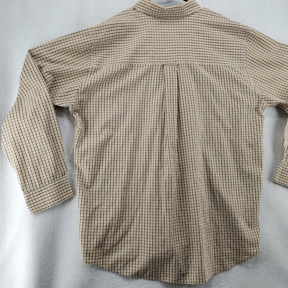 Chaps Shirt Men's Casual Button Up Long Sleeve Collared Plaid White Extra Large - Picture 10 of 11